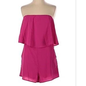She + Sky strapless romper, Pink, size L